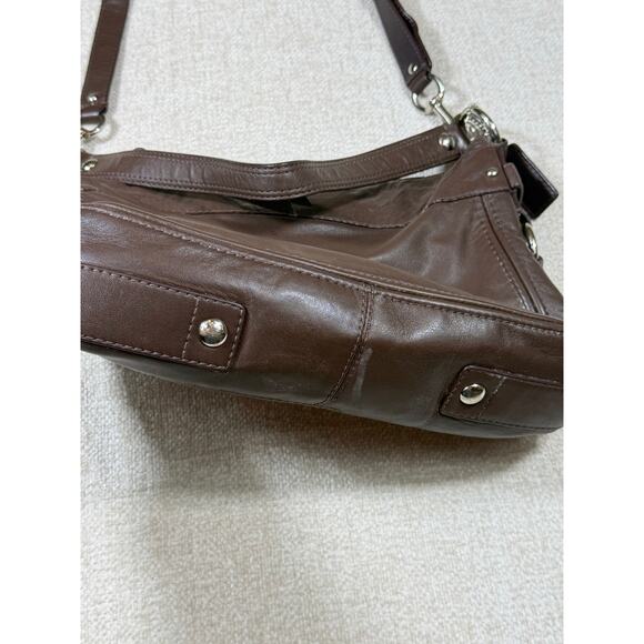 Coach Women Brown Zoe Hobo Shoulder Handbag Leather Purse Classic Bag Designer - Picture 7 of 9